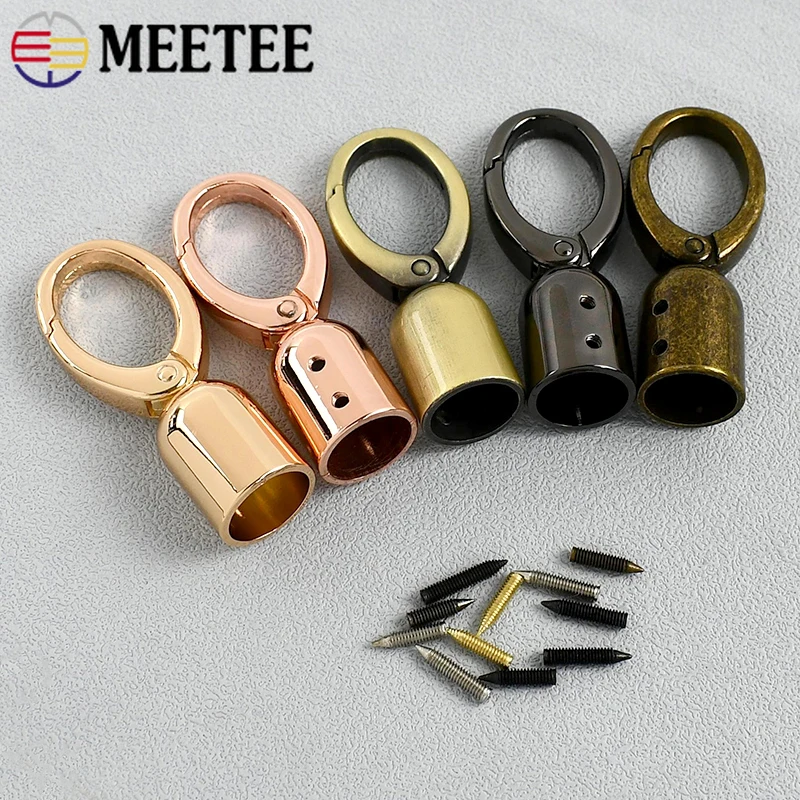 

2/4/10Pcs Meetee 15mm Metal Strap Buckle Bags Cap Cord Lock Clasp Handbag Handle Connector Tassel Stopper Hardware Accessories