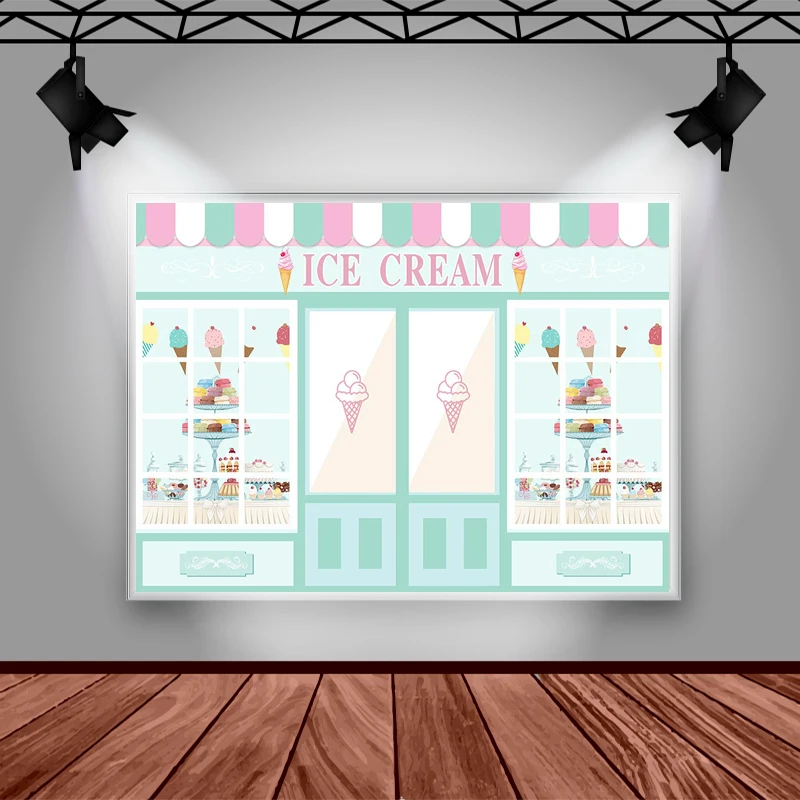 Mocsicka фон для фотосъемки в магазине мороженого Десерт пончик украшение на день рождения детский портрет фото баннер
