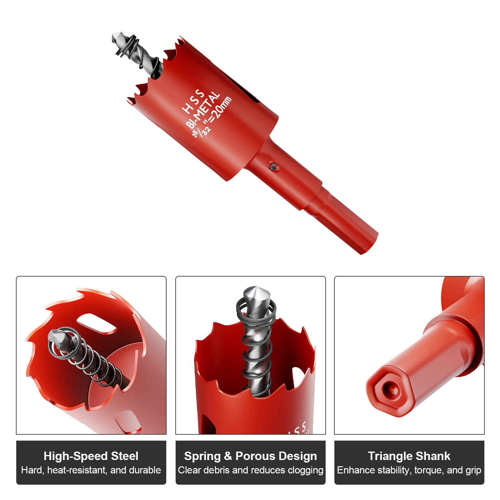 1pcs M42 20mm-200mm Adjustable Hole Saw Drill Bit for Metal, Wood, Gypsum Board - Durable Cutting Tool for Various DIY Projects