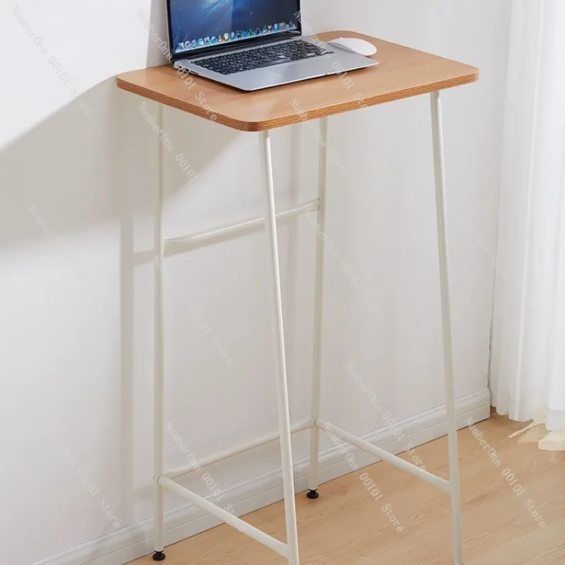 Home Office Standing Workstation Desk Simple Tall Leg Writing Table Mobile Small Computer Desk for Bedroom Study Room Adjustable