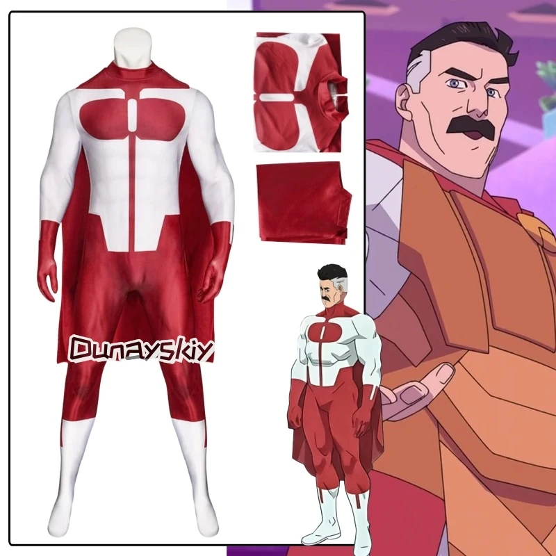 

Анимация Omni-man Косплей π로윈 의상 Комбинезон Нолан Грейсон Боди с накидкой Хэллоуин Карнавальная ткань Маскировка