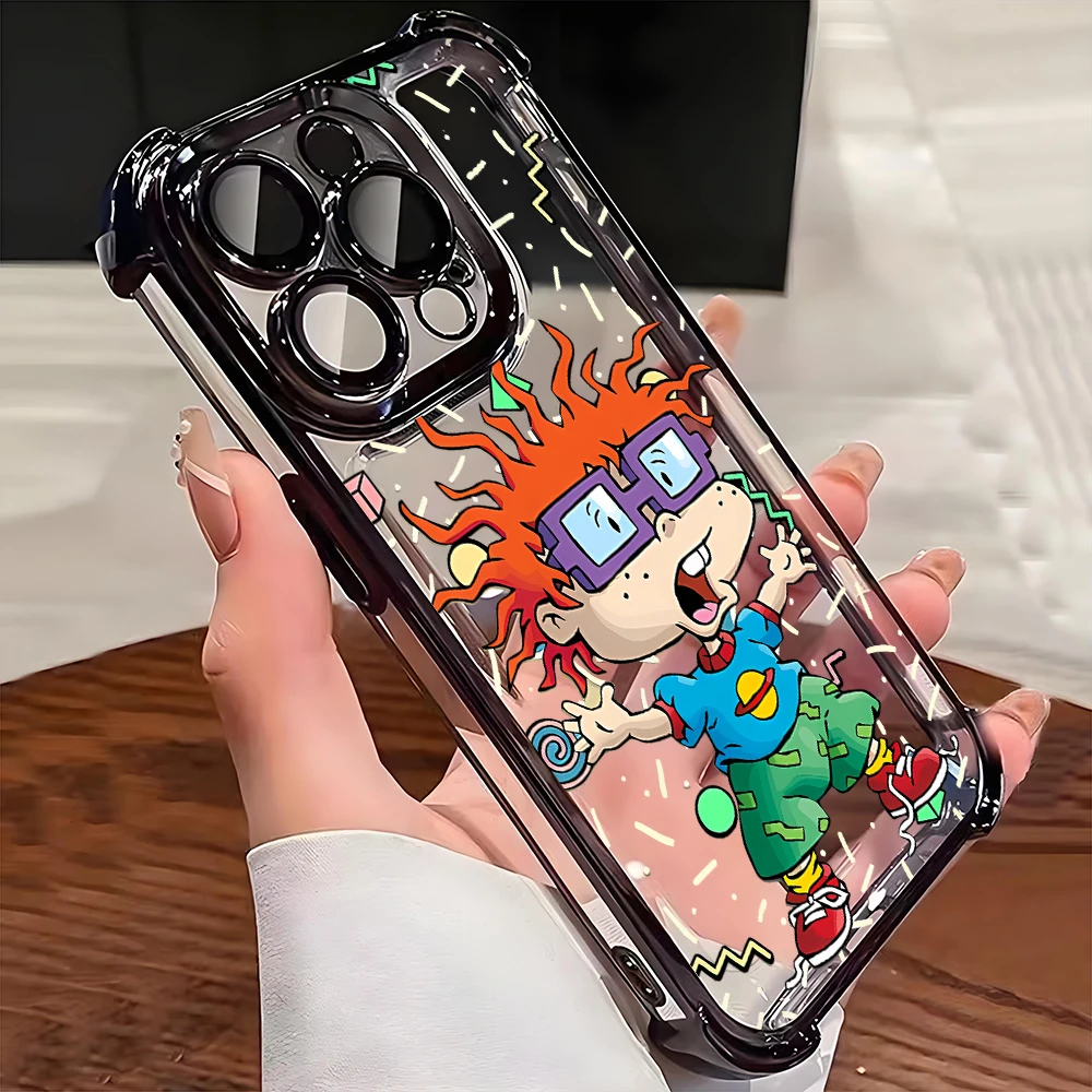 الكرتون R-Rugrats تصفيح جراب هاتف آيفون 17 16 برو ماكس 11 12 13 14 15 16 زائد 17 الهواء المضادة للسقوط سيليكون لينة غطاء