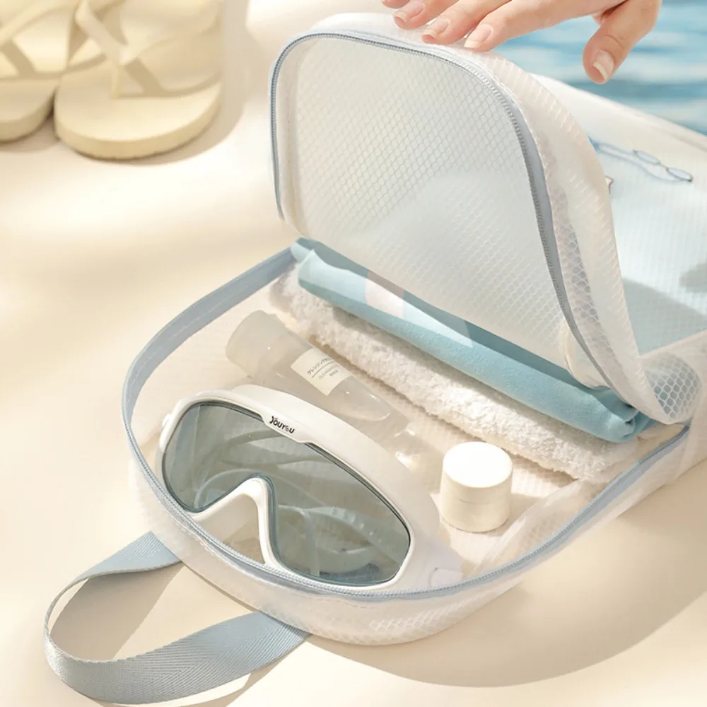 Dry Wet Separation Waterproof Swimming Bag for Women, PVC Portable Toiletry Tote,Sports Beach Storage Bag for Travel Gym
