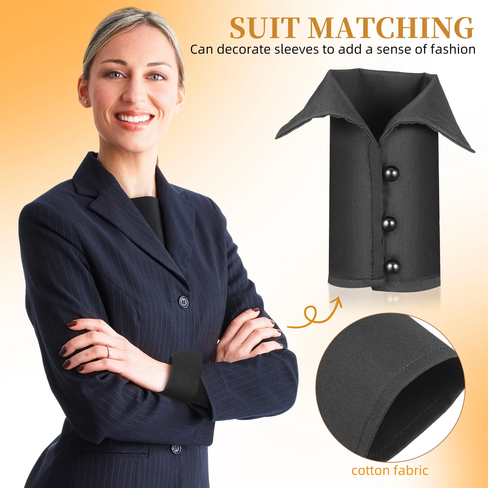 1Pair Cotton Detachable Wrist Cuffs False Sleeve Fashion Shirt Cuffs Comfortable Breathable Sleeve Accessories for Professional