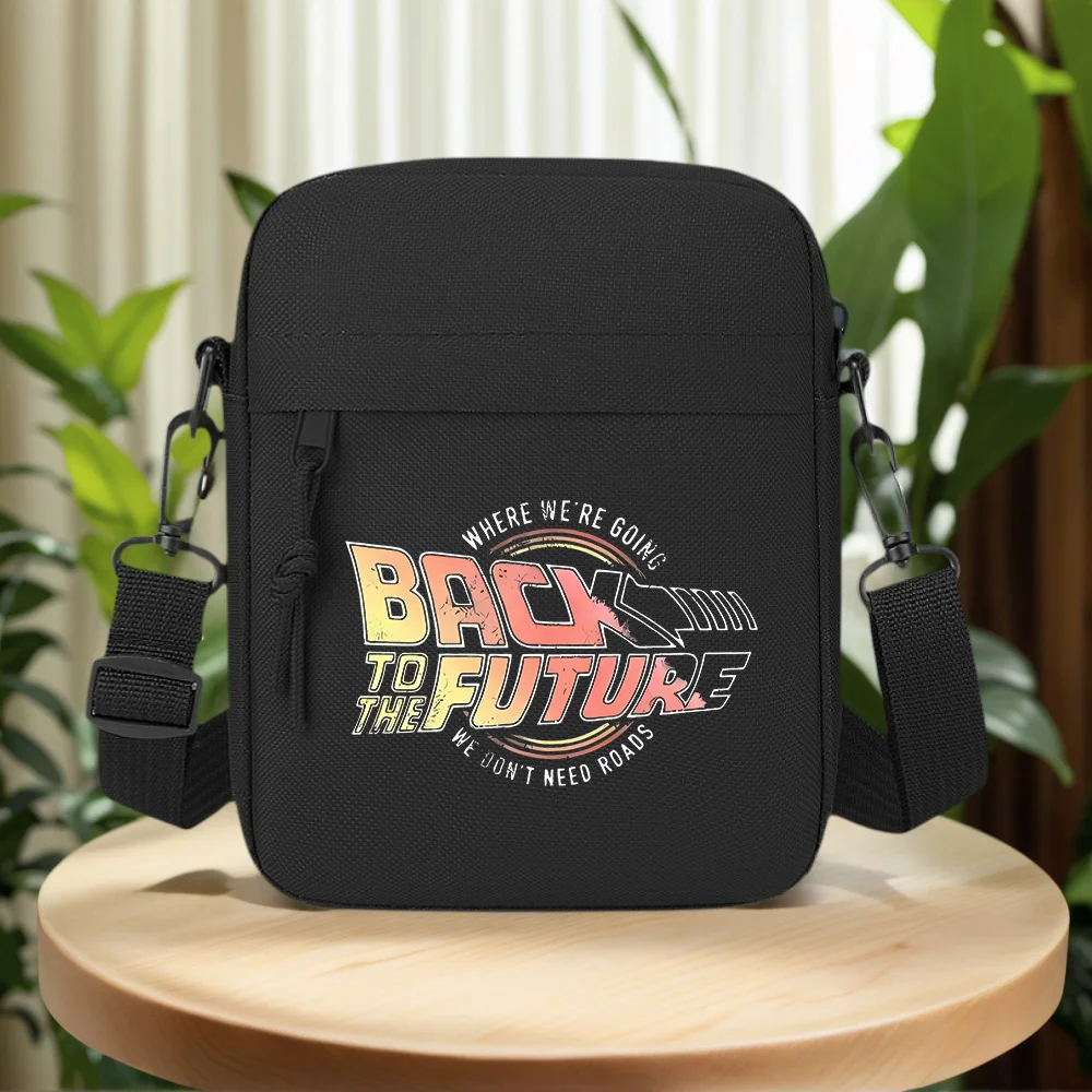 Back to the Future time travel  Men Crossbody Bag Single Shoulder Women Cartoon Anime Film Printing Design Unisex