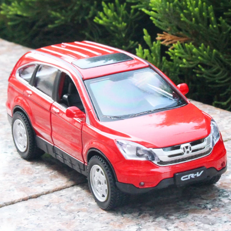 Modèle de voiture HONDA CRV SUV en alliage, jouet en métal moulé, reproduction du son et de la lumière, Collection, cadeau pour enfants, 1:32