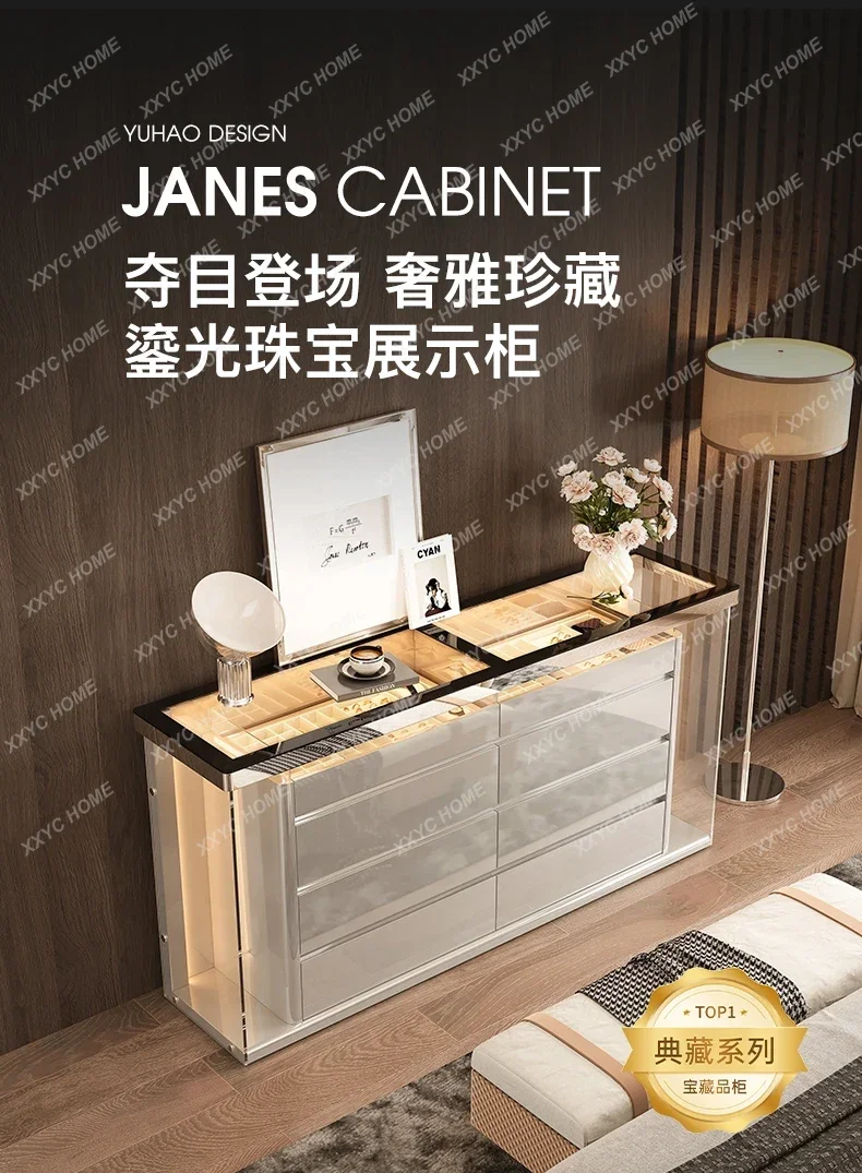 

xzItalian light luxury cloakroom jewelry storage jewelry cabinet bedroom minimalist bedside bucket cabinet wall locker