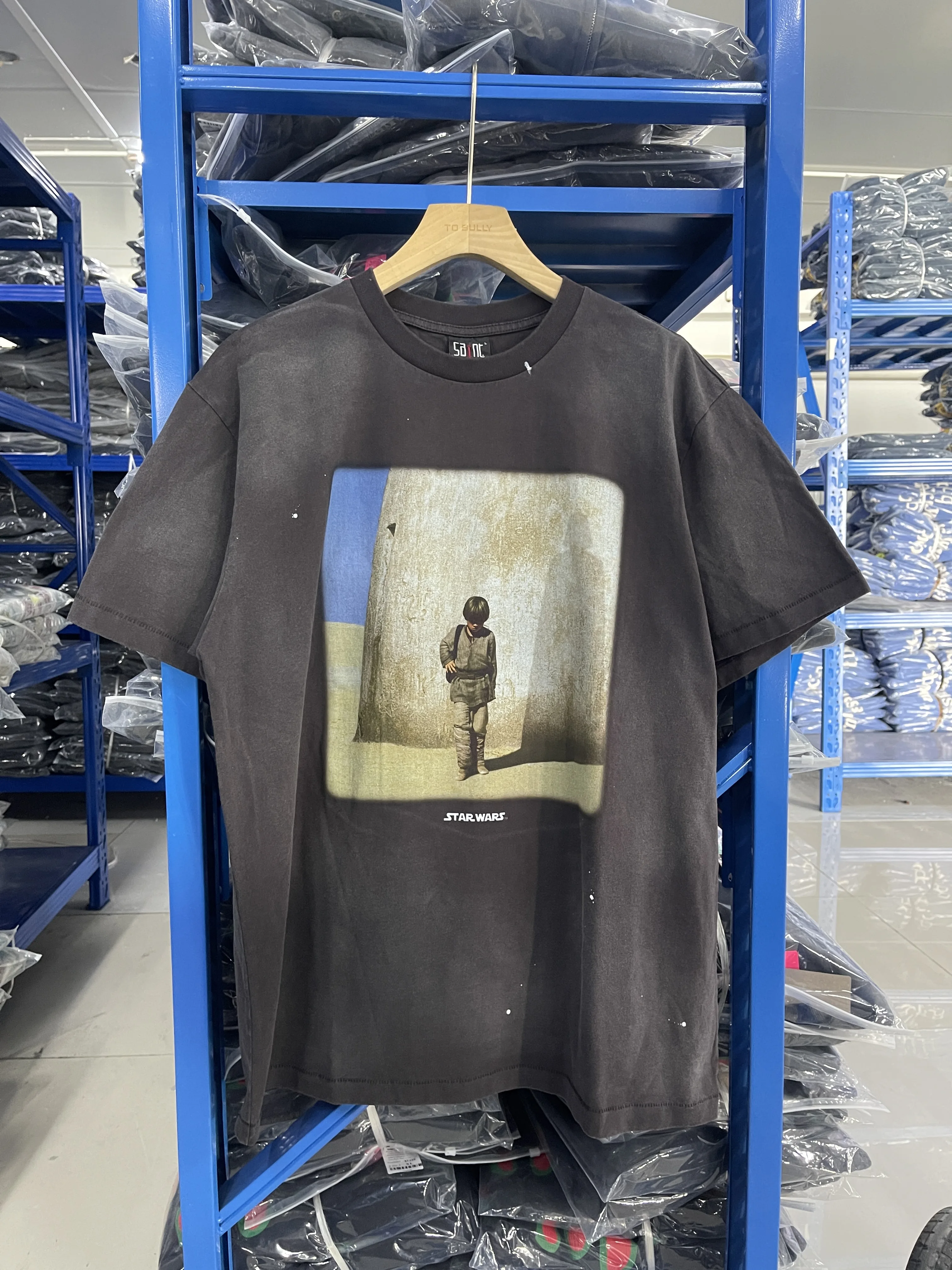 

Vintage Summer 25SS Saint High Quality Printed Washed Short Sleeve Street Casual Loose Oversize Cotton Trendy T-shirt For Man