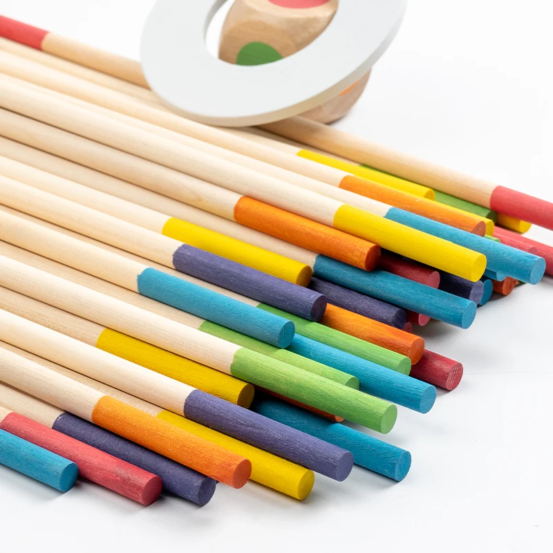 مجموعة برج البيتزا المائل 3 في 1 أعواد خشبية ملونة قابلة للسحب لعبة الوالدين والطفل التعلم المبكر خشبية تعليمية #6