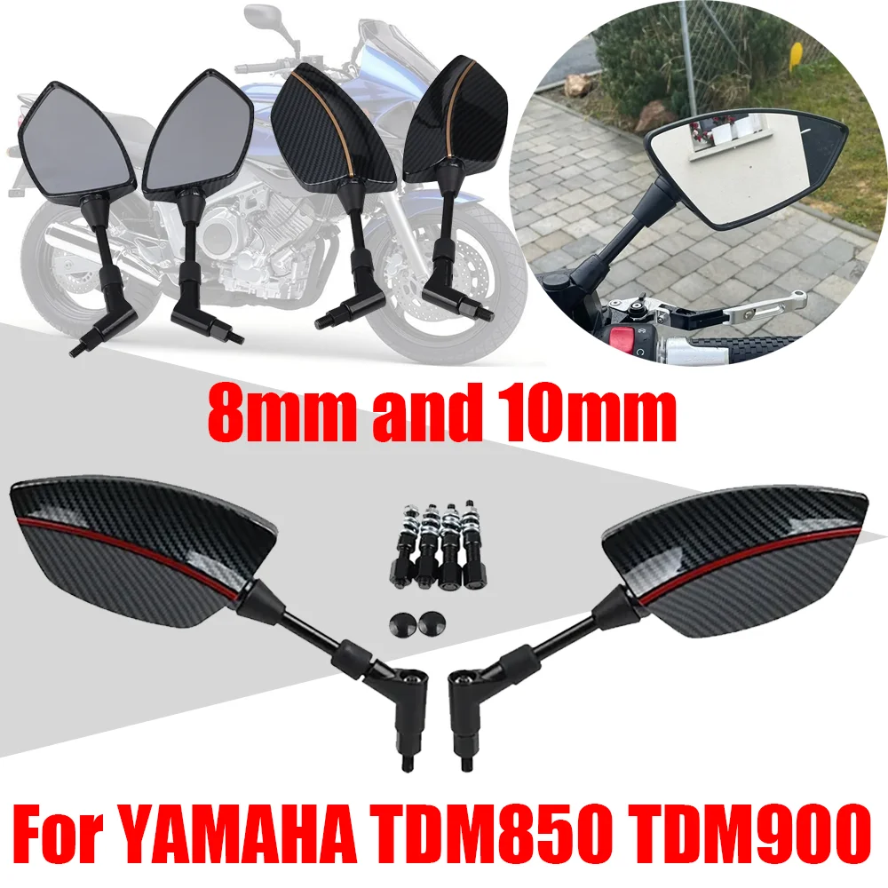 For YAMAHA TDM850 TDM900 TDM 850 900 8mm 10mm Screw Motorcycle Accessories Rear View Mirror Rearview Mirrors Side Back Mirror