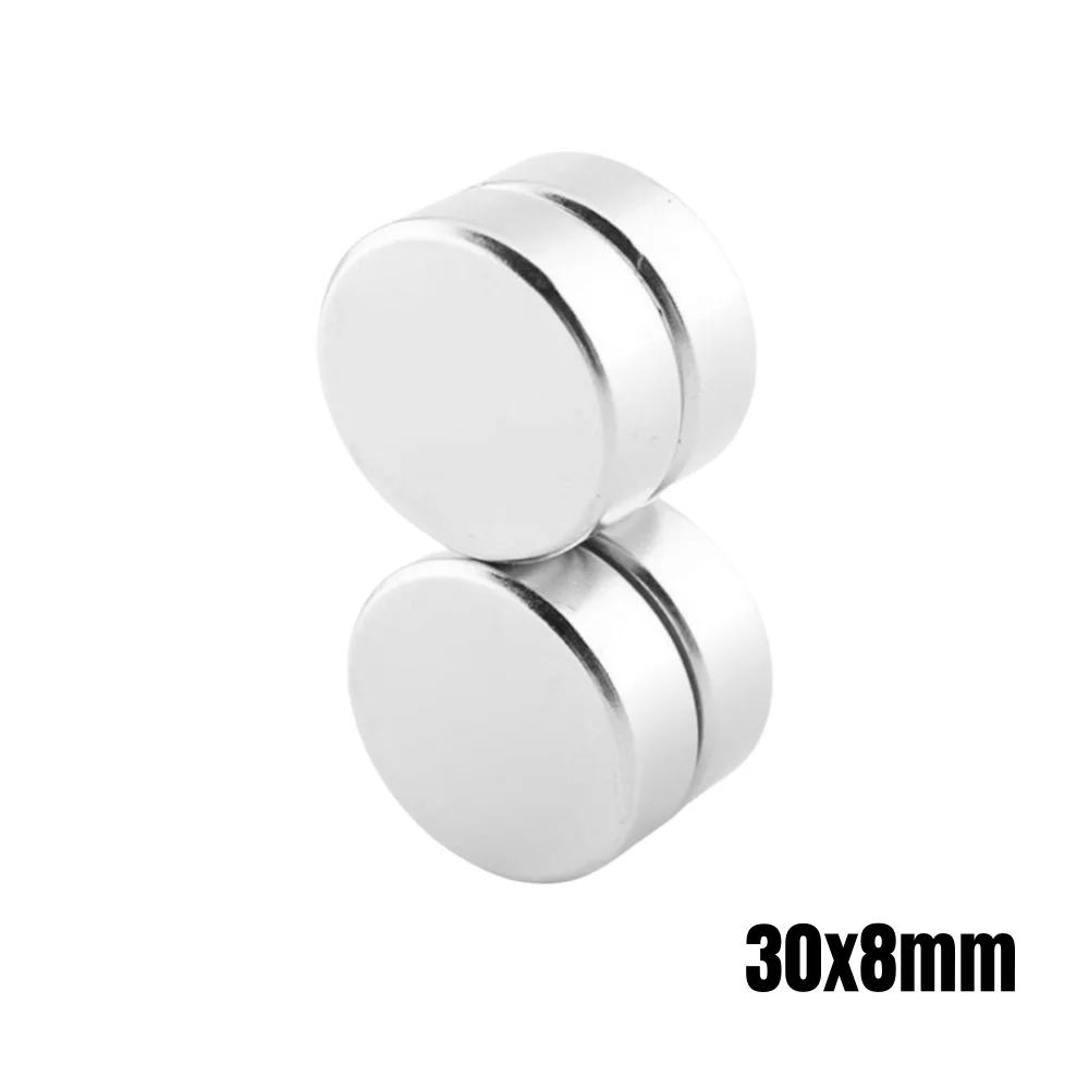 1/2/5/10pcs 30x8 Big Round Magnetic Magnets 30mm X 8mm Srtong Dics Neodymium Magnet 30x8mm N35 Permanent Magnet Sheet 30*8 Mm