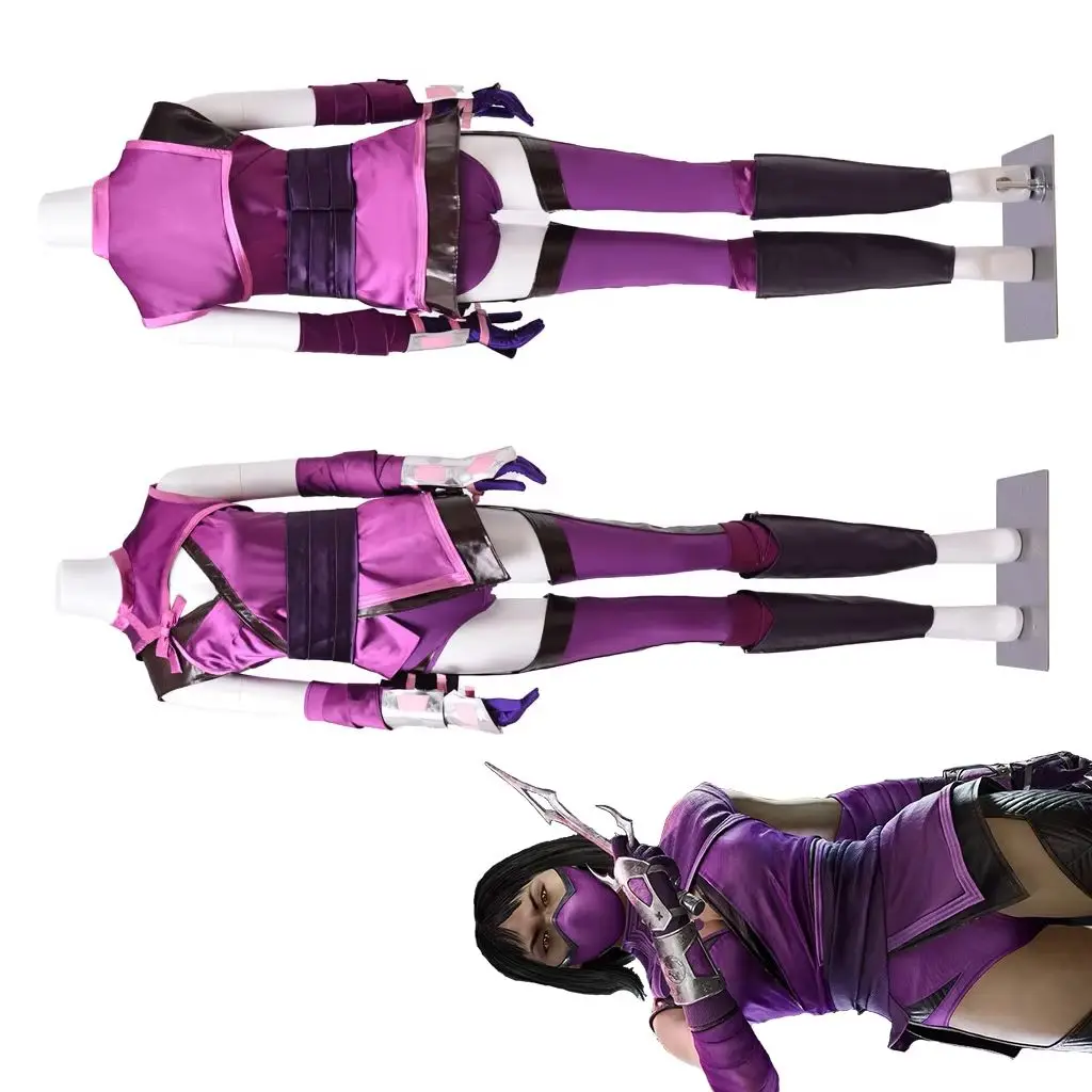 

Game Mortal Kombat Mileena Cosplay Costume Sexy Women Purple Battle Uniform Suit Halloween Carnival Party MK11 Ninja Outfits