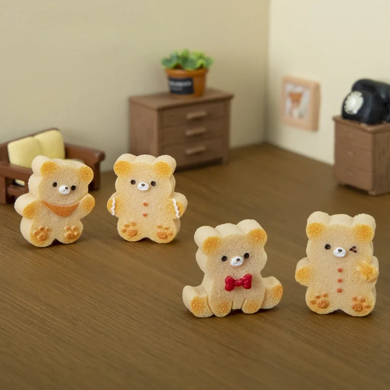 

Creative micro landscape ornaments teddy bear biscuits home doll house accessories resin DIY craft decoration niche ornaments