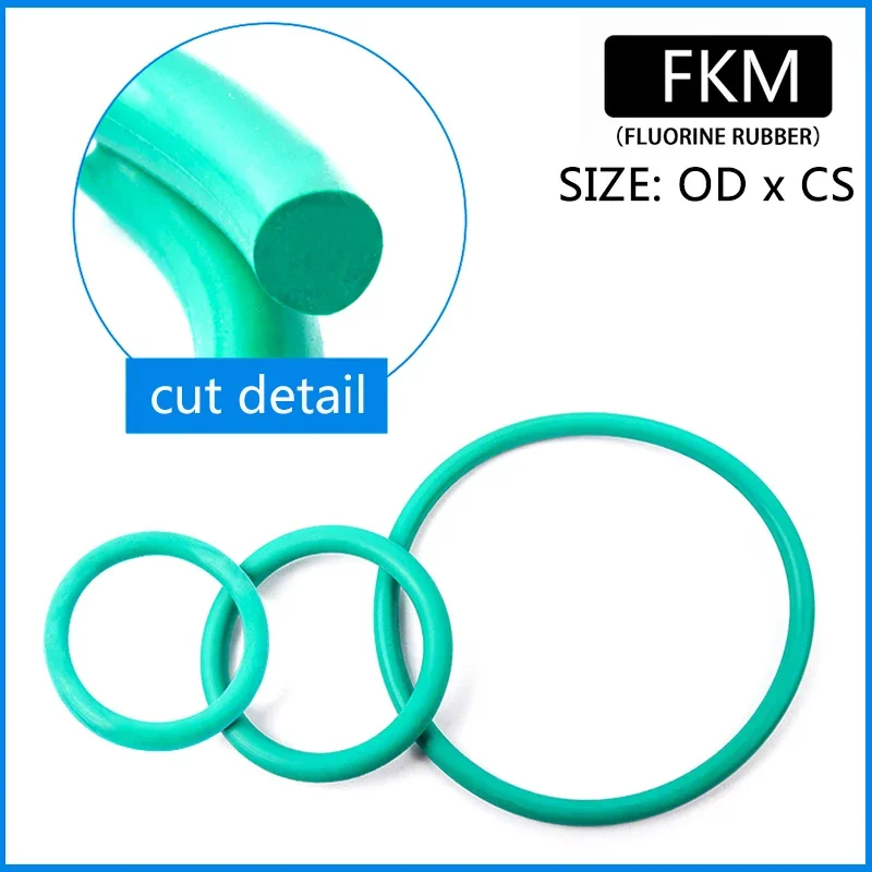 150PCS Fluorkautschuk FKM Dichtungs-O-Ringe Außendurchmesser 6mm-30mm CS 1mm 1,5mm 1,9mm 2,4mm Grüne Dichtungsersatzkits FQ028-029-030-031