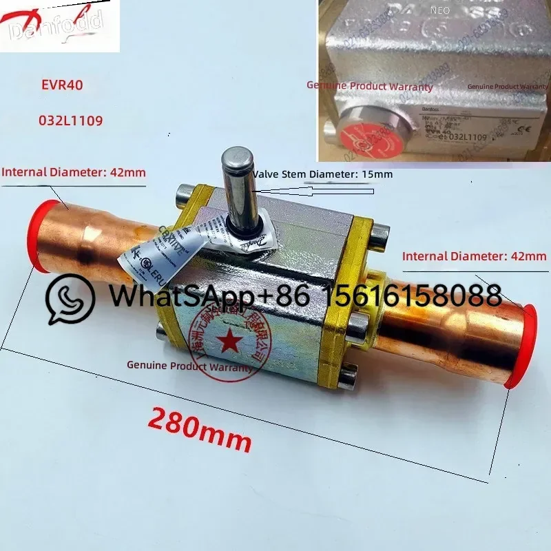 Danfoss Solenoid Valve EVR 3 EVR 6 EVR 10 E15 20 25 32 40 Refrigeration Parts 032L 2201 032F1206 032F1204 032F1209  032F1212