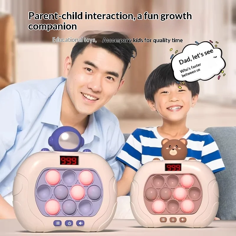 Generic Quick Push Pop Game Fidget Toy Handheld Whack A Mole Game Machine Stress Relief Interactive Puzzle Game For Adults