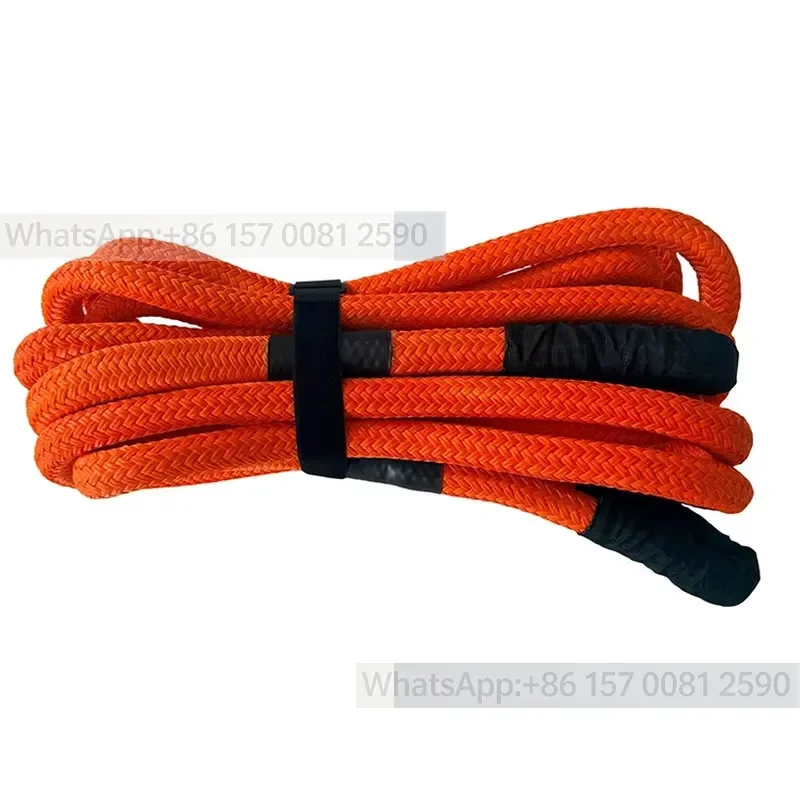 32mm Kinetic Rope with Storage Bag Orange Double Braid Nylon Tow Strap Heavy Agriculture Industry Use Kinetic Recovery