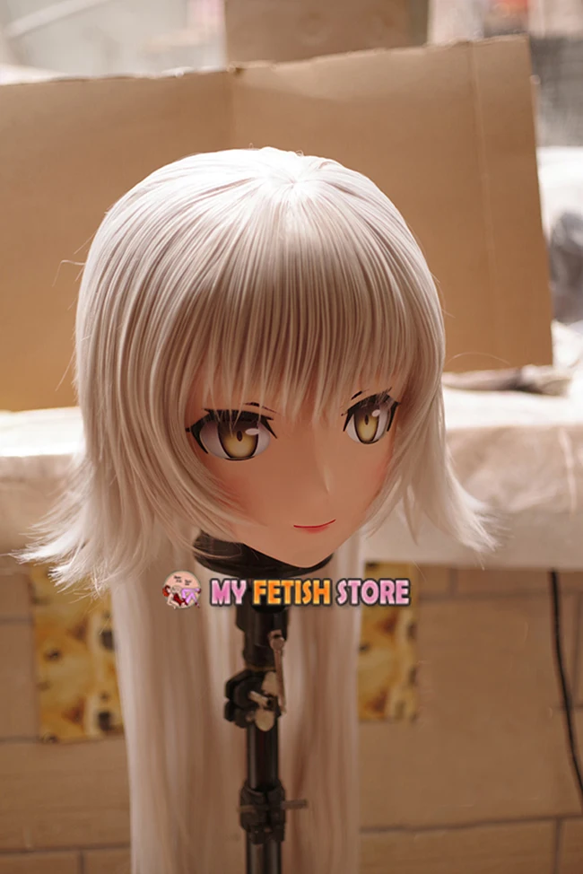 (KM124) Handgemachte weibliche Harz Crossdress Hübsches Mädchen 3/4 Kopf Lolita Puppe Maske japanische Anime Cosplay Kigurumi Maske Crossdresser