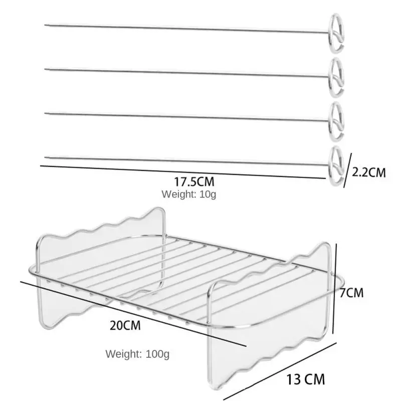 Reusable Air Fryer Racks Tray, Air Fryer Universal Accessories, Baking Rack,Round Stackable Grill, Fit All Airfryer