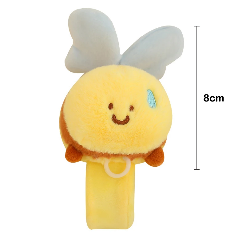 Lovely Plush Bow Sweating Bee Clap Circle Toys Slap Flapping Wings Fluffty Stuffed Bracelet Hand Ring Wristband Kid Funny Toys