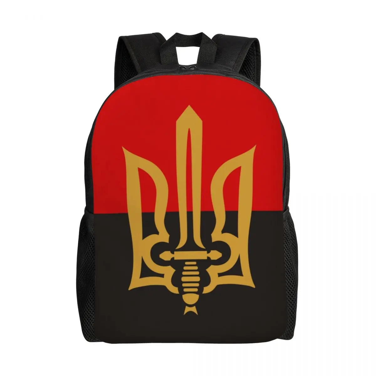 

Stylized Tryzub And Red Black Backpack Coat Of Arms Ukraine Flag College School Travel Bags Bookbag Fits 15 Inch Laptop