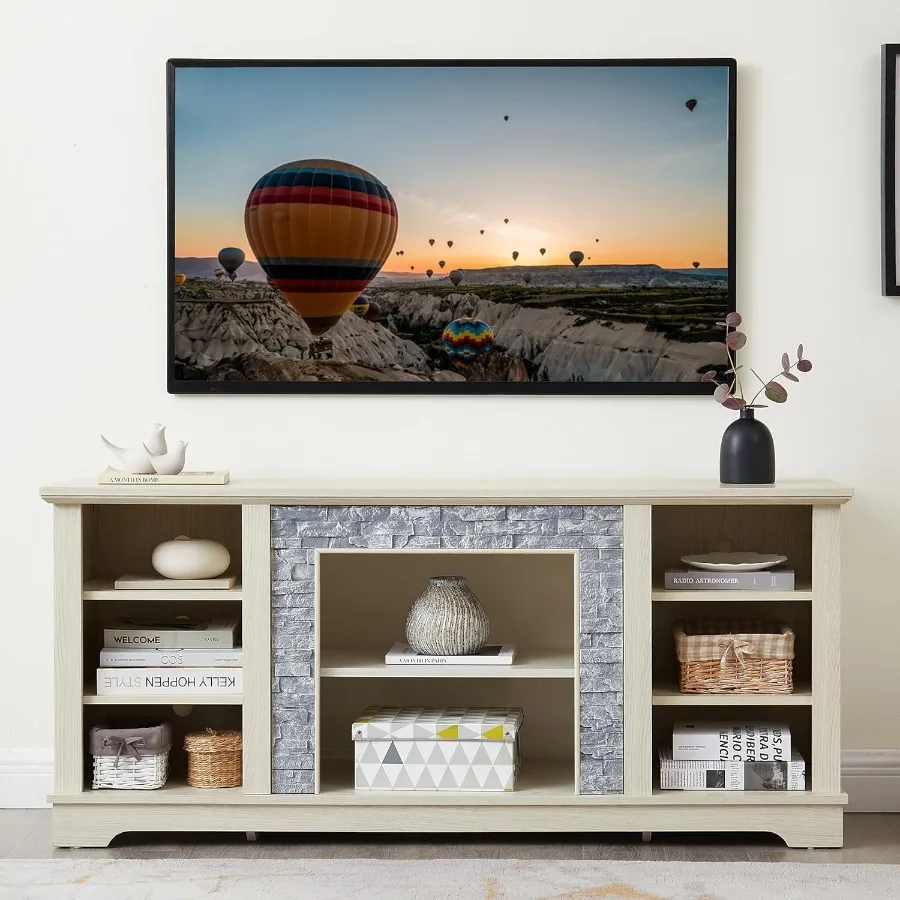 

58-дюймовая подставка для телевизоров с диагональю до 65 дюймов с местом для хранения вещей для гостиной и спальни Белая медиаконсоль для телевизоров с диагональю 40/50/55/60/65 дюймов