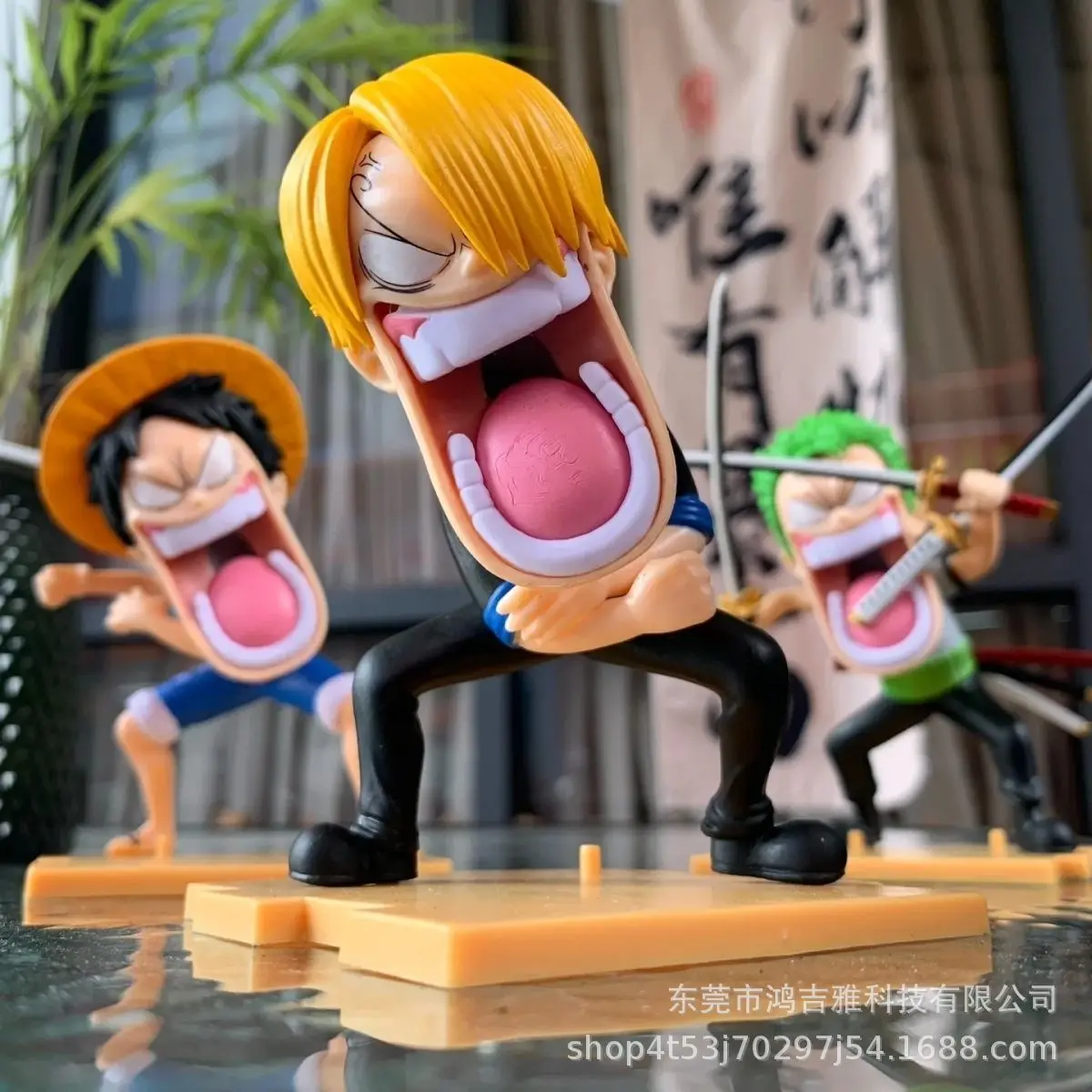 One Piece Q Edition Luffy Zoro Yamazaki Hunger Trio Anime Model Decoration Car Desktop Trendy Play Y2k Fashion Toys Anime Frind