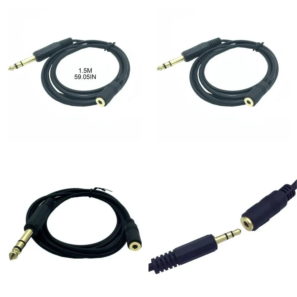 

652F 1/4 Inch to 1/8 Inch Stereo Headphone Cable 6.35mm Male to 3.5mm Female Adapter Corrosion Resistant Gold Plated Plugs