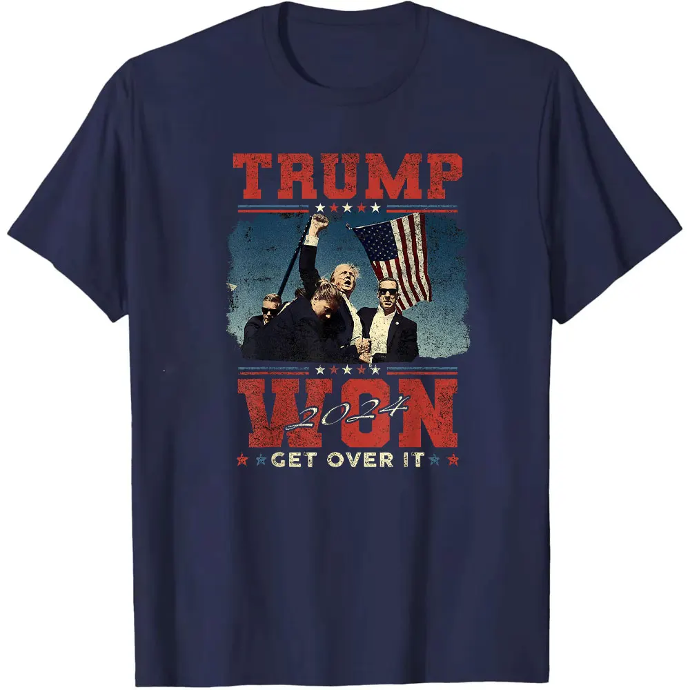 We Won Pro President Donald Trump Supporter Men Cotton Tshirt Gifts 2024 The Return Lady T-Shirt Trump Supporter Aesthetic Top