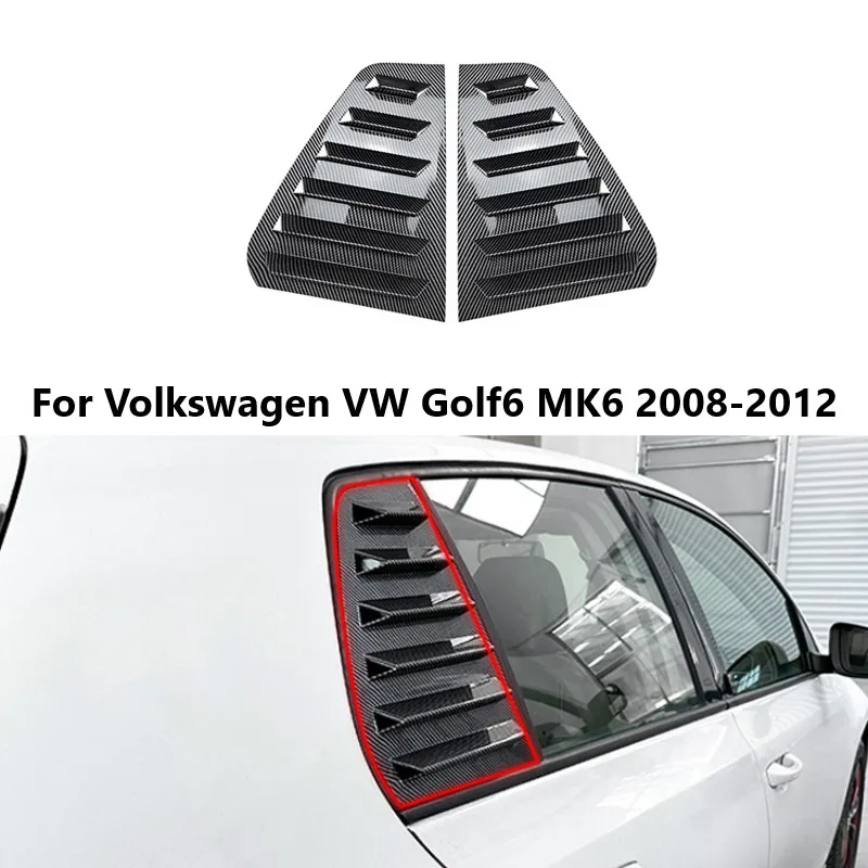 

Car Rear Window Louver Trim Cover For Volkswagen VW Golf MK 6 2008-2012 Shutter Triangular Auto Body Kits Car Accessories