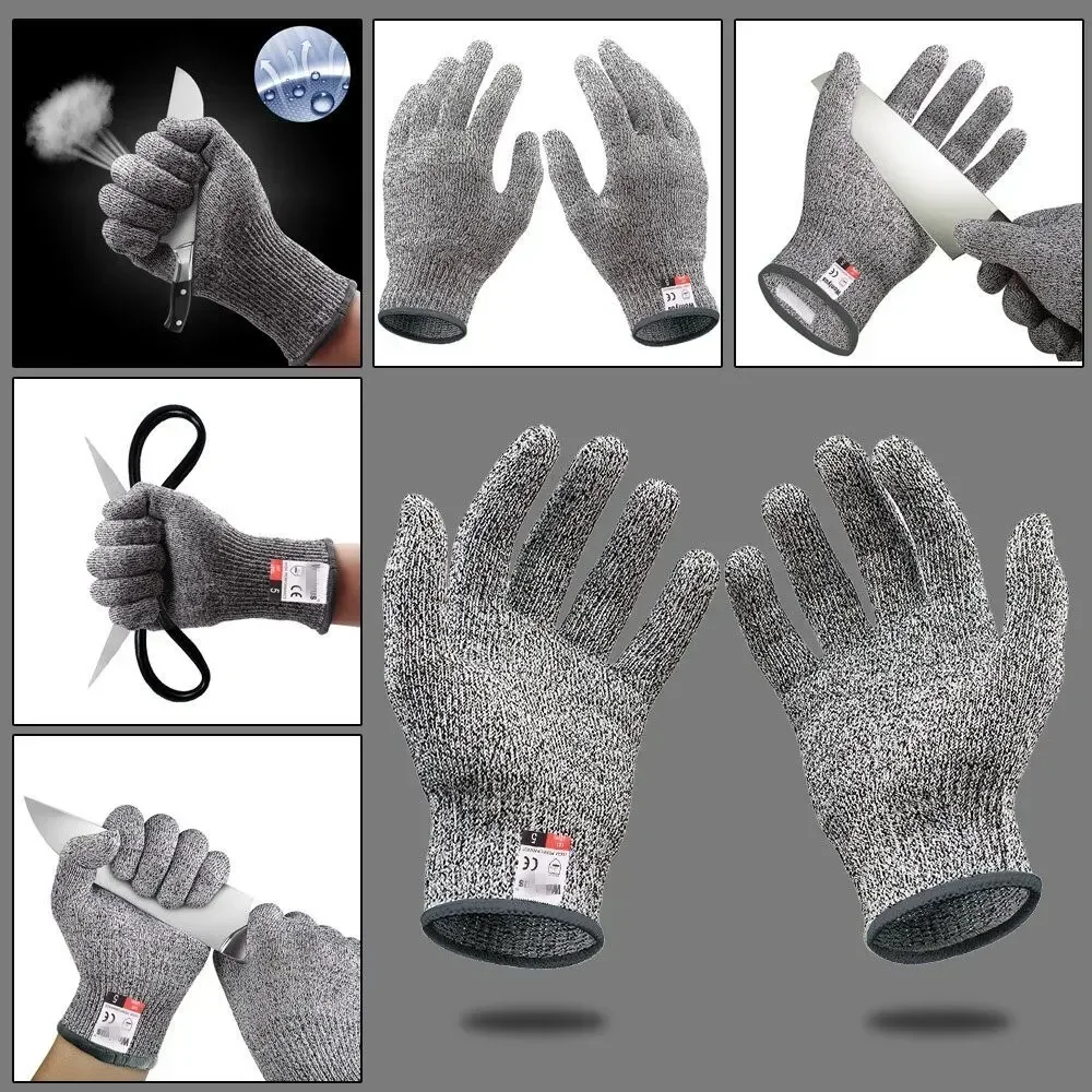 Guantes de seguridad anticorte HPPE nivel 5, alta resistencia, industria, cocina, jardinería, antiarañazos, corte de vidrio, multiusos