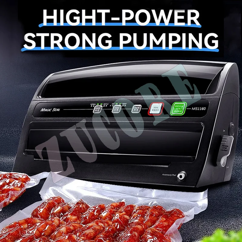 Magic seal ms1160 máquina de embalagem a vácuo de alimentos, selador de saco plástico profissional doméstico, máquina de selagem comercial automática