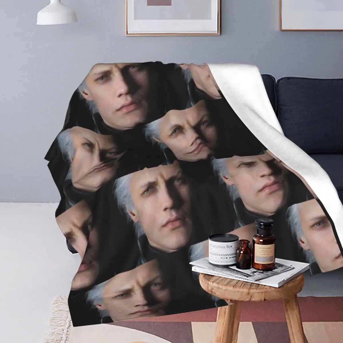 Devil May Cry 5 - Vergil Poster Blanket Soft Warm Flannel Throw Blanket Bedspread for Bed Travel Home Couch
