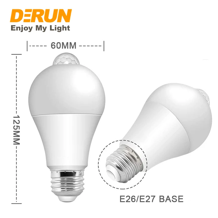 PIR LED SensorSmart Night Light PIR Motion Sensor Bulb 7W  E27 LED Safety Night Smart Bulb for Garage Corridors Toilet