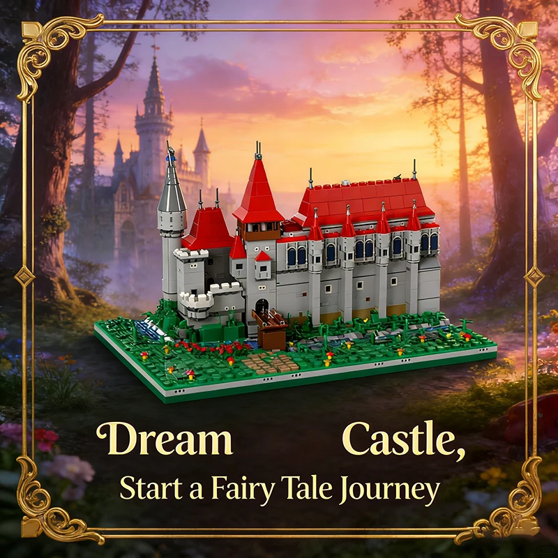 精巧な新製品MOCビルディングブロック中世建築モデルコルビン城テクノロジーモジュラー子供用おもちゃDIYセット