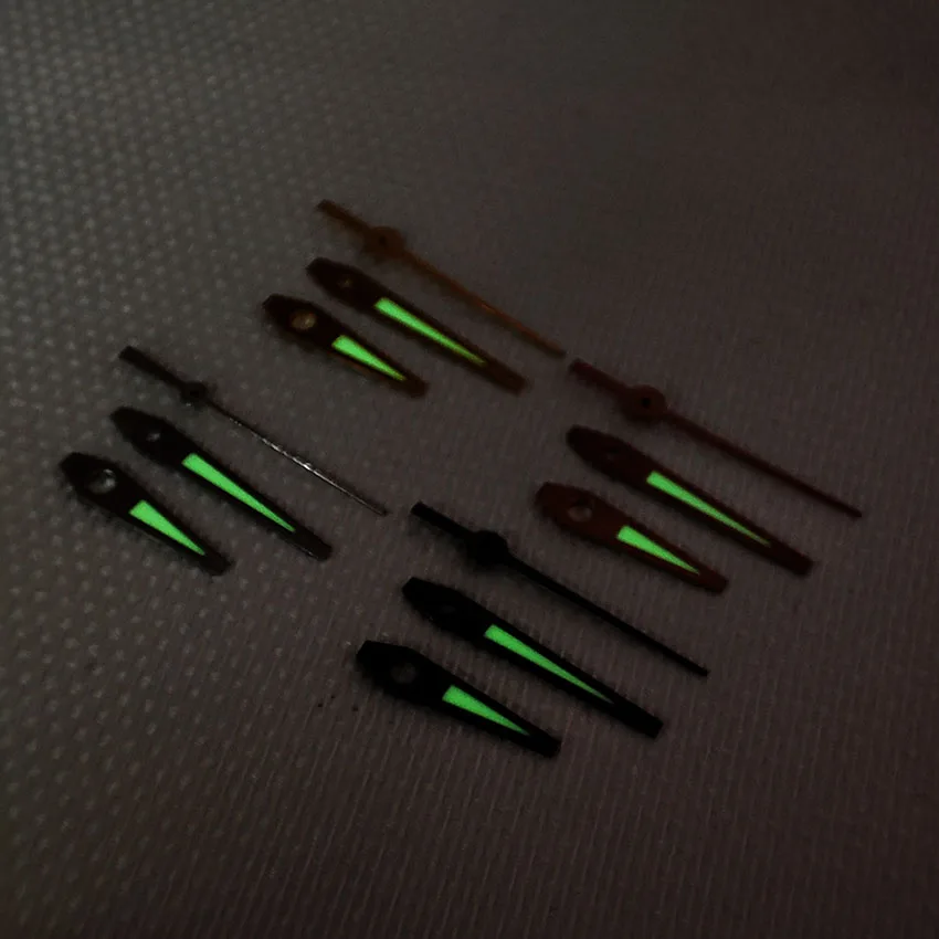 New NH35 Hands Metal Brushed Green Luminous Pointer Modified Mechanical Diving Watch Accessories Suitable For NH35/NH36 Movement