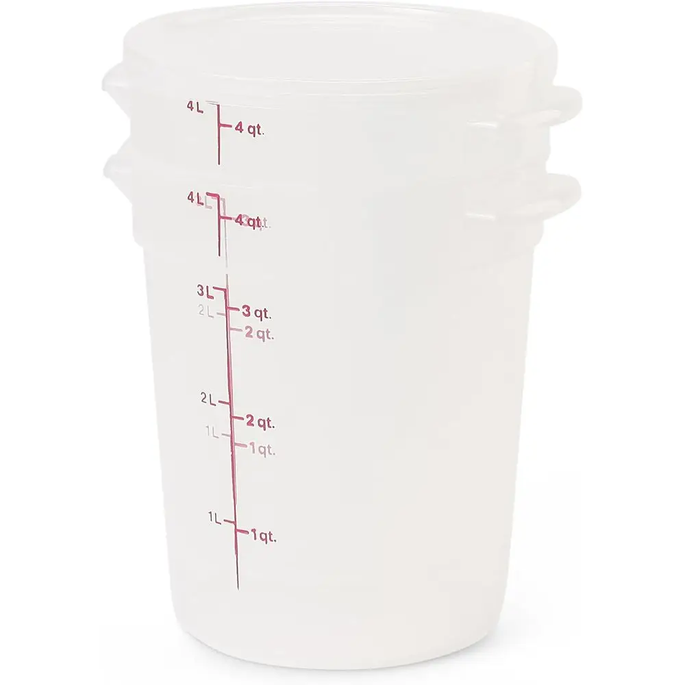 4-Quart BPA-Free Food Storage Containers with Lids - 2-Pack for Baking and Brining (Translucent)