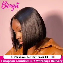 13x4 Short Human Hair Lace Frontal Wig Brazilian Human Hair Wigs Sale On Promotion Straight Bob Wig Transparent Lace Frontal Wig With Baby Hair 3 Day Delivery France