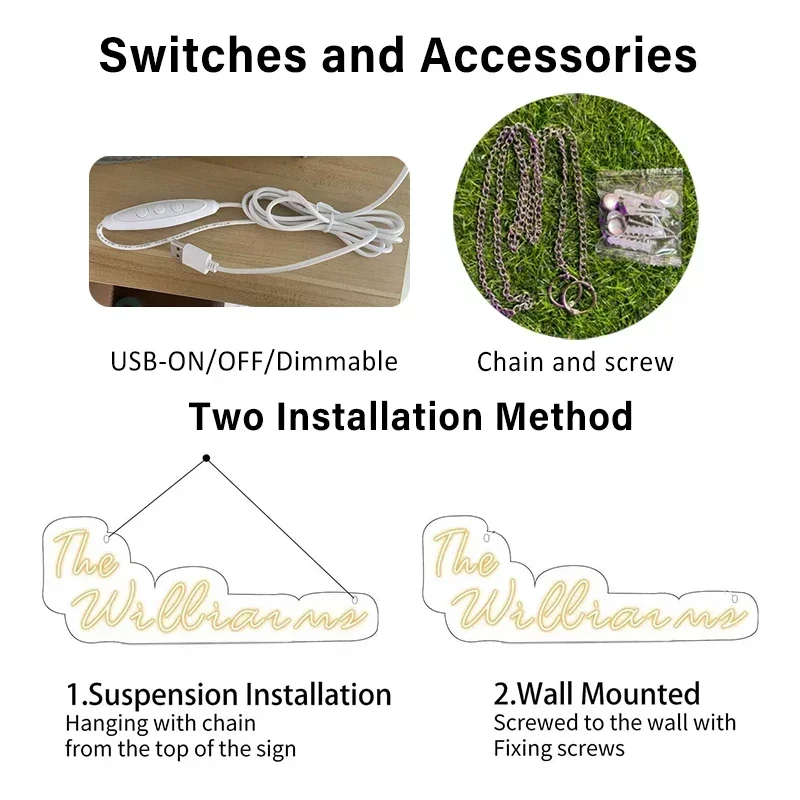 Custom Neon Sign LED Neon Sign Light Personalized Name Sign Custom Neon Lights for Wedding Christmas Birthday Party Gift