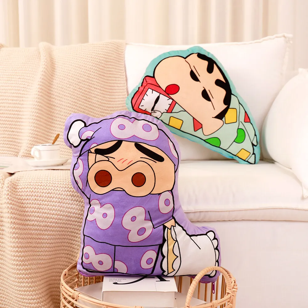 Cartoon Crayon Shin chan Knitted Blanket Soft Throw Blankets Pillow and Blanket 2-in-1 for Outdoor Travel Bed Rug view 3