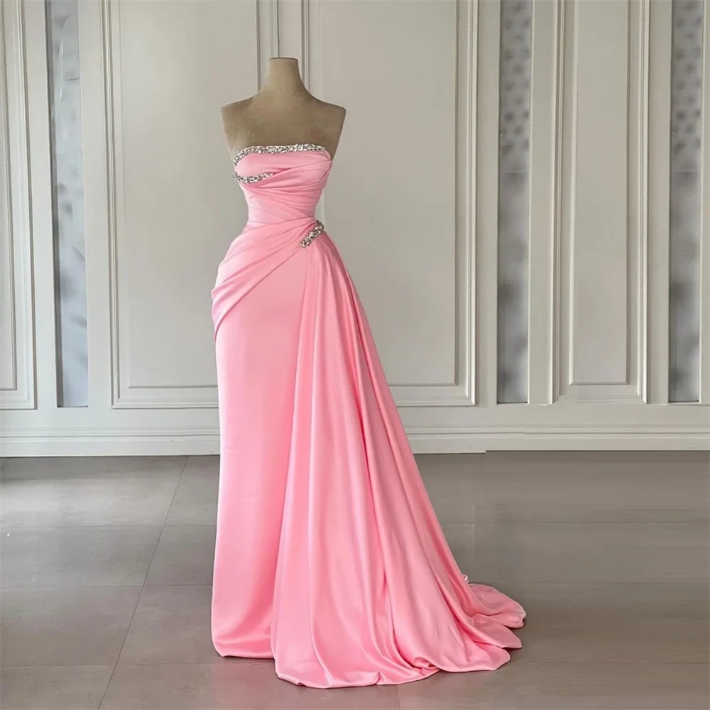 

Customized Evening Gown Prom Dress One-shoulder A-line Floor Length Skirts Open Back Fold Knot Ruffle Bespoke Occasion Dresses S