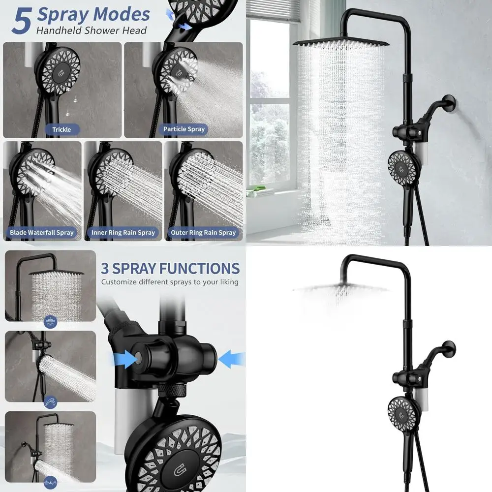 

Фильтрующая душевая лейка с ручным душем, двойная система высокого давления для жесткой воды, магнитный двойной душевой комплект, регулируемый, B