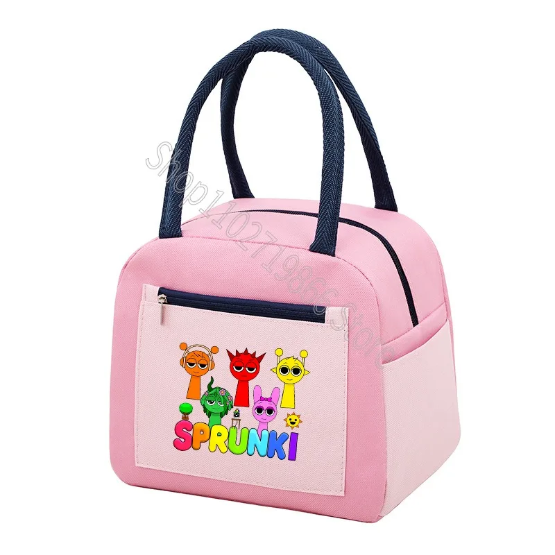 Sprunki الاطفال أكياس الغداء النساء الرجال حقيبة للحفاظ على البرودة لعبة الكرتون الرسم طباعة عبوة طعام الدفء والبارد سعة كبيرة هدايا الحفلات #3