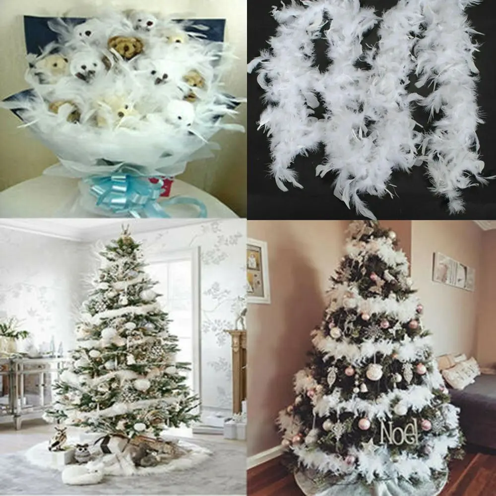 Fancy Dress Grament Accessaries Party Garland Apparel Fabric Xmas Ribbon Feather Boa Strip Feathers Christmas Tree Decor