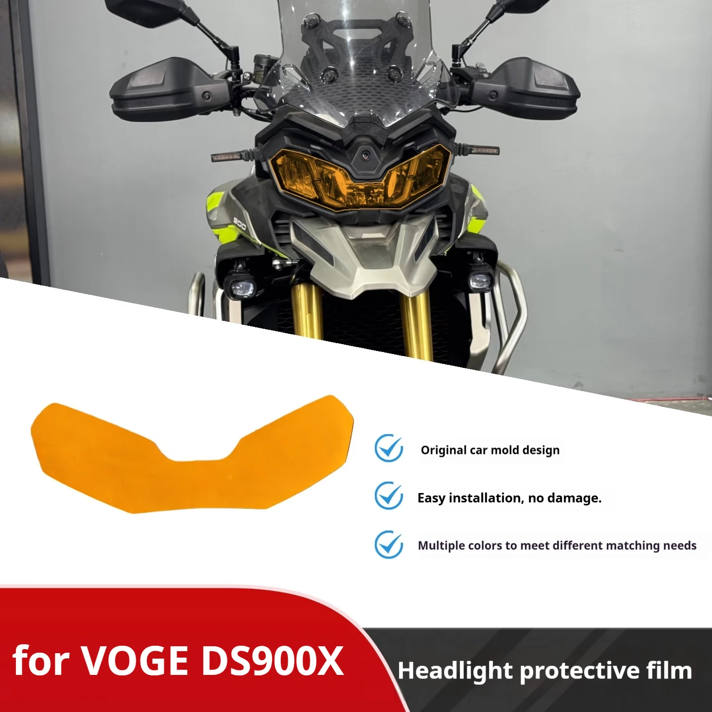 For VOGE DS900X Adventure Bike Modified Headlight Protection Cover, Multicolor Head Lamp Guard Shell Anti‑Stone Chip Modified Pa