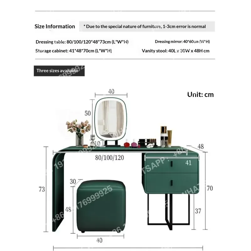 Dresser With Mirror Bedroom Furniture Set White Toughened Glass Top Dresser Bedroom Makeup Table Modern Style Dressing Table