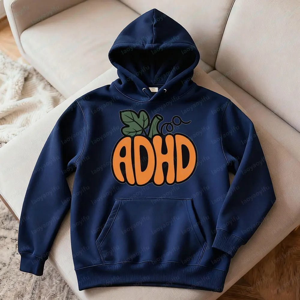 ADHD اليقطين هوديس الخريف التنوع العصبي القمم الخريف هالوين الشكر العصبية العصابات الجرافيك بلوزات لي المرأة هوديي