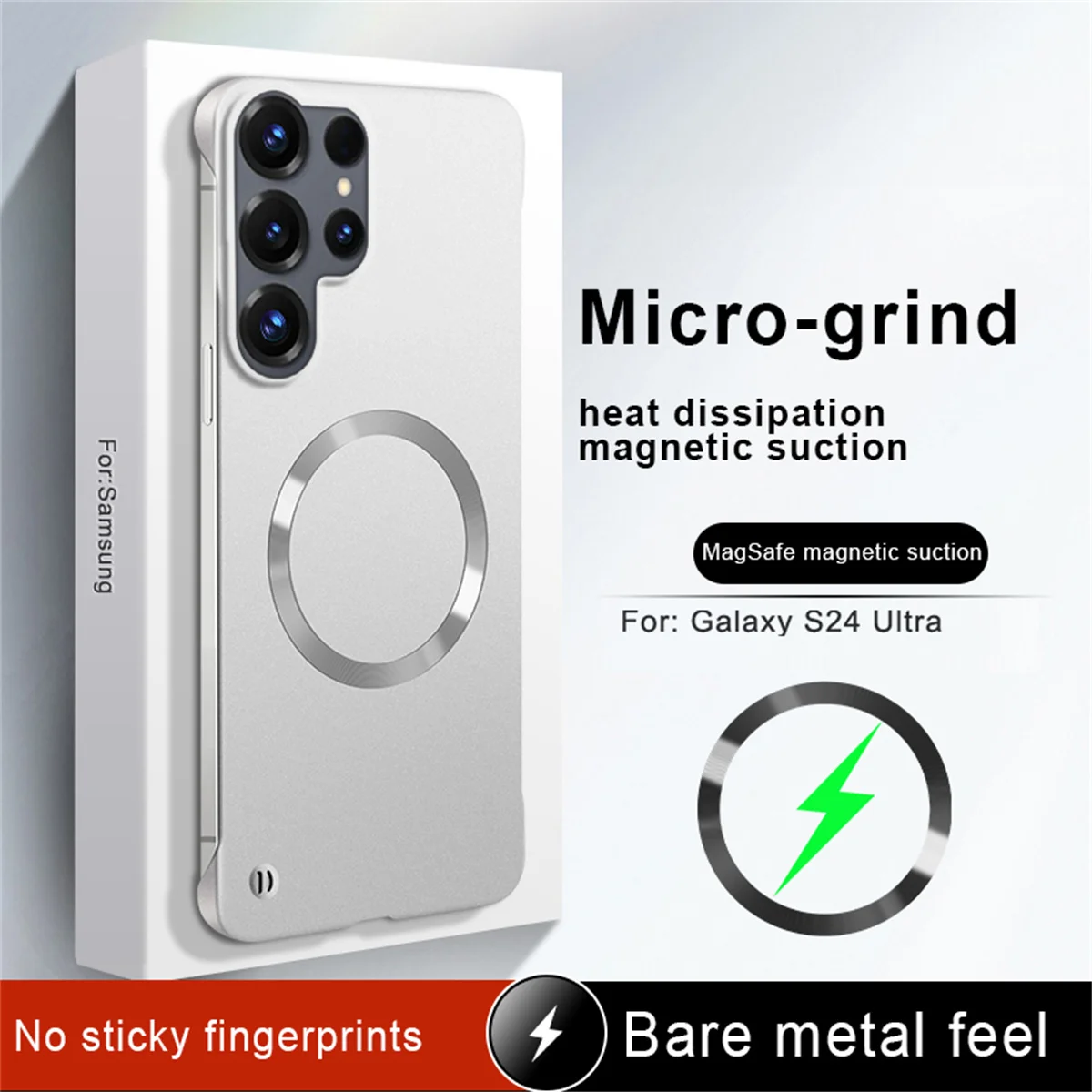 Ultradünne PC-rahmenlose magnetische Handyhülle für Samsung S26 Ultra S25 Edge S24 FE S22 S23 Plus A56 A55 für Magsafe Matte Cover
