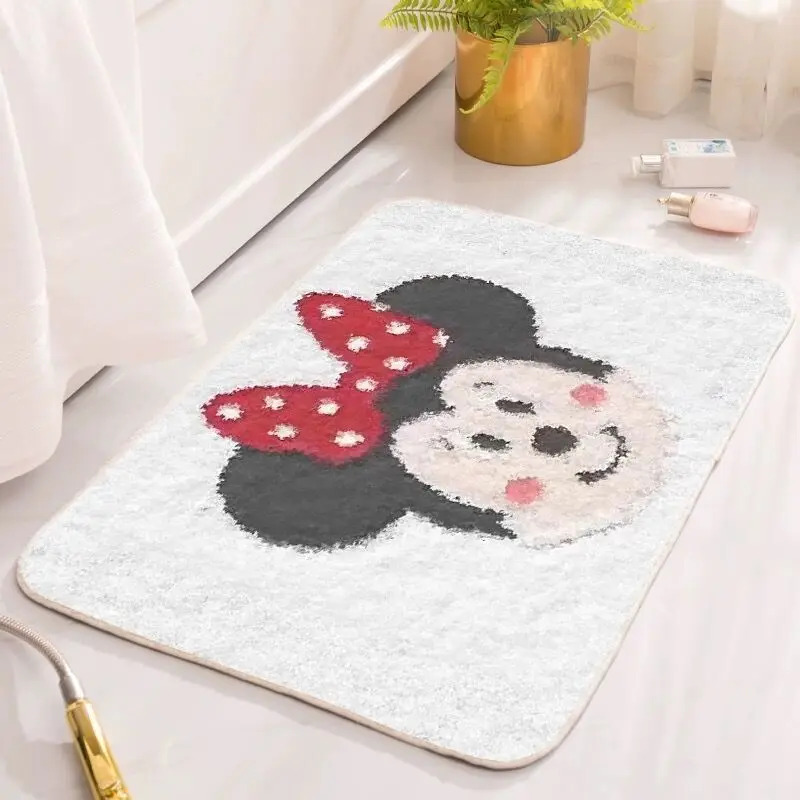 디즈니 스티치 현관 매트 2025 입구 욕실 용 새로운 미끄럼 방지 만화 깔개 침실 두꺼운 가짜 캐시미어 홈 카펫