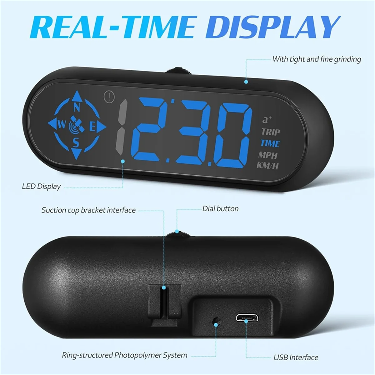 New Car Digital GPS Speedometer Car Heads Up Display Speedometer Car Odometer Windshield Smart Speedometer Hud for Vehicle